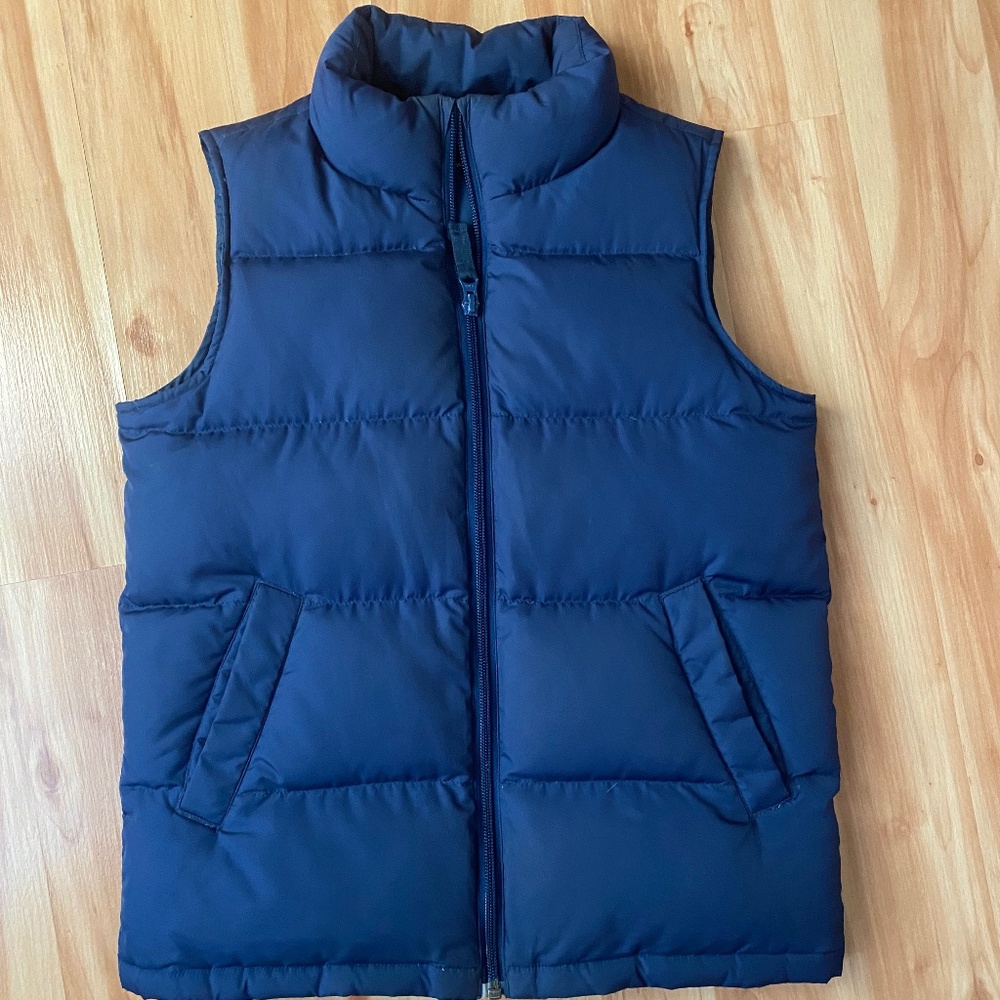 Lands End Kids Dark Blue Down Vest small 8